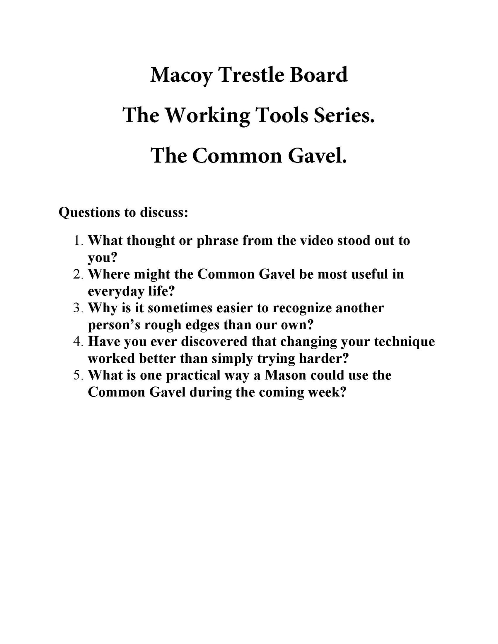Discussion Questions